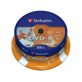 VERBATIM DVD-R 4.7GB 16X 25pack AZO cake box WIDE PRINTABLE